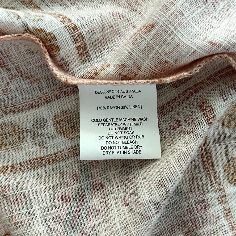 Paper Heart Small Orange Multicolor Floral Paisley Rayon Linen Maxi Dress NWOT - Picture 13 of 14